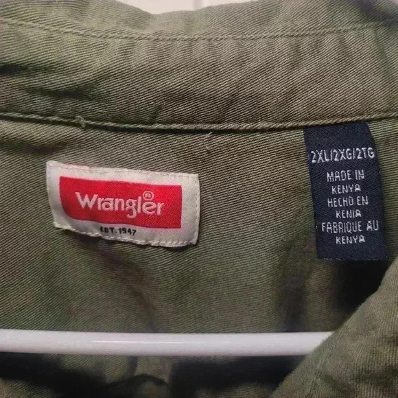 Wranglers button down men's 2xl collared green top - Picture 2 of 5